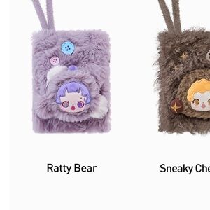 Pop Mart Skullpanda You Found Me Series Purple Plush Mini Bag Ratty Bear NIB